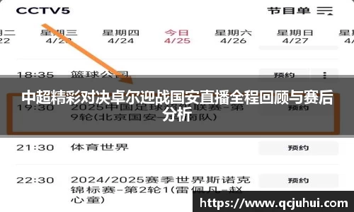 中超精彩对决卓尔迎战国安直播全程回顾与赛后分析